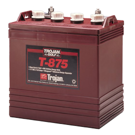 a trojan t-875 battery is shown on a white background