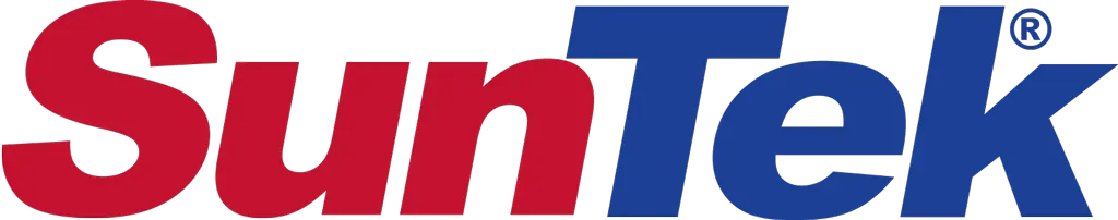 SunTek logo in red and blue text with a registered trademark symbol.