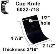 Technical drawing of a cup knife