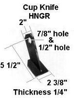Technical drawing of a cup knife