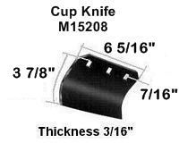 technical drawing of a cup knife 