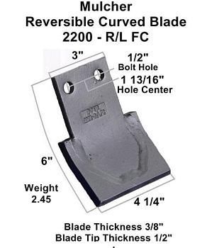 a picture of a mulcher reversible curved blade