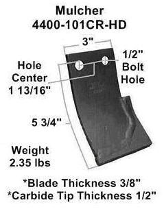 a picture of a mulcher with measurements on it .