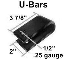 a picture of a u-bar with measurements on it .