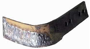 a close up of a piece of metal on a white background .