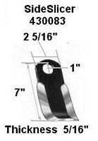 a picture of a side slicer with measurements and thickness .