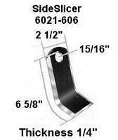 a picture of a side slicer with measurements and thickness .