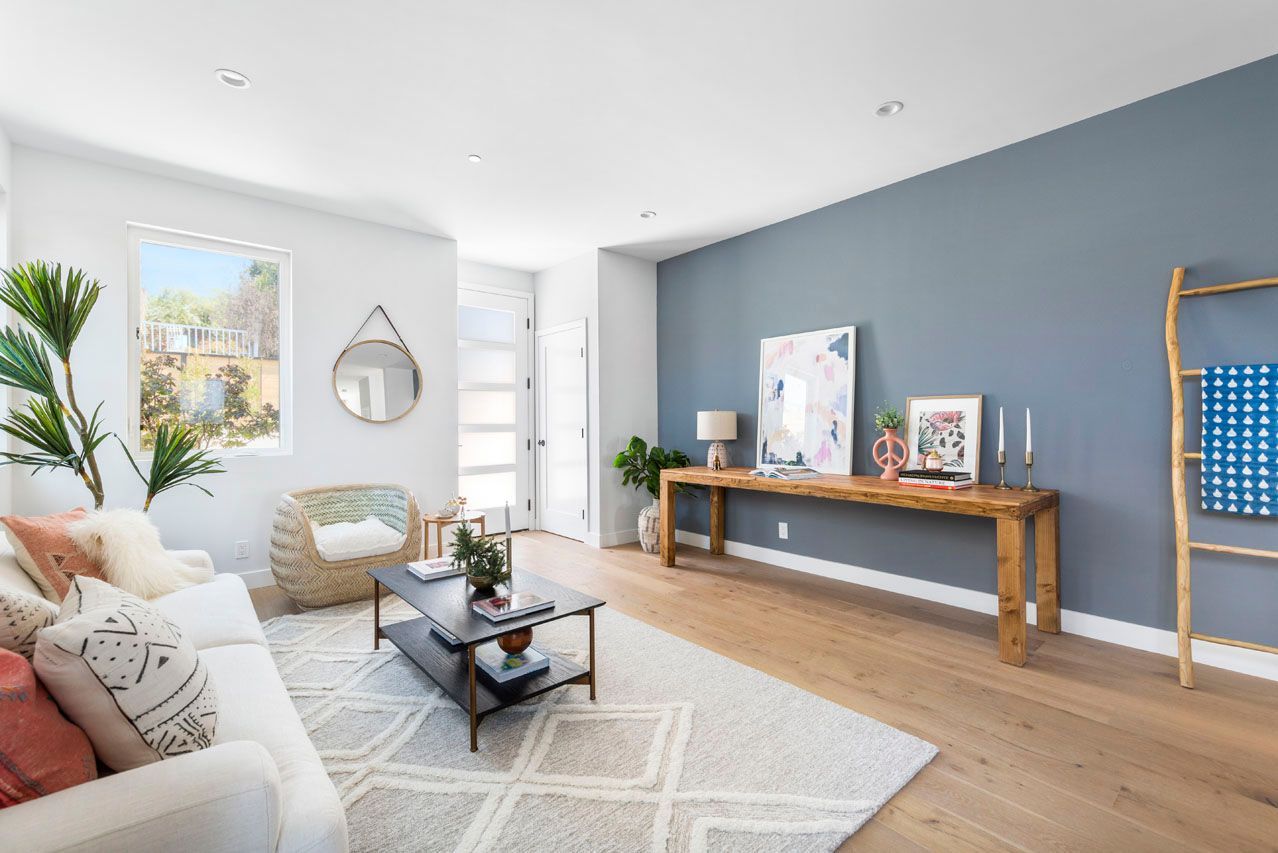 Spacious living area in an accessory dwelling unit (ADU) in-law unit.