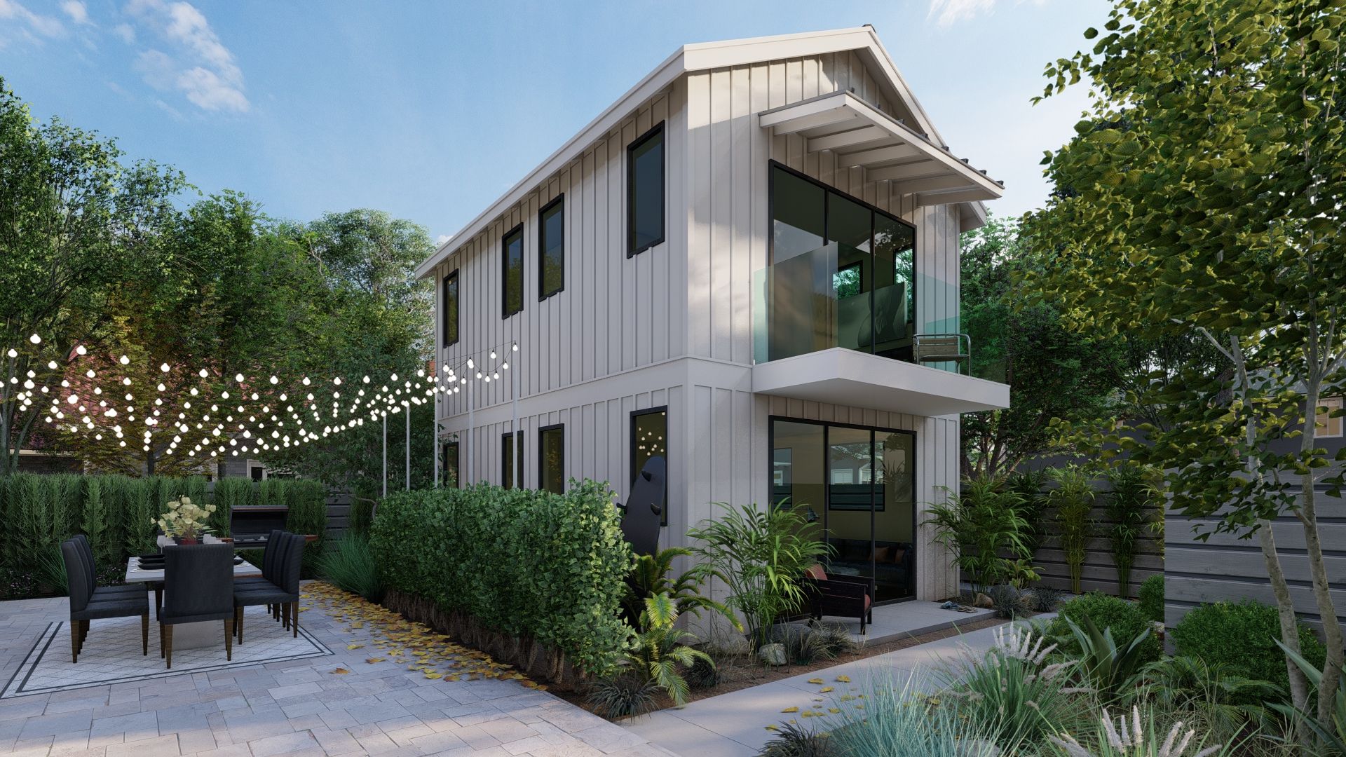 1200 square foot, three-bedroom, two story accessory dwelling unit (ADU) backyard home.