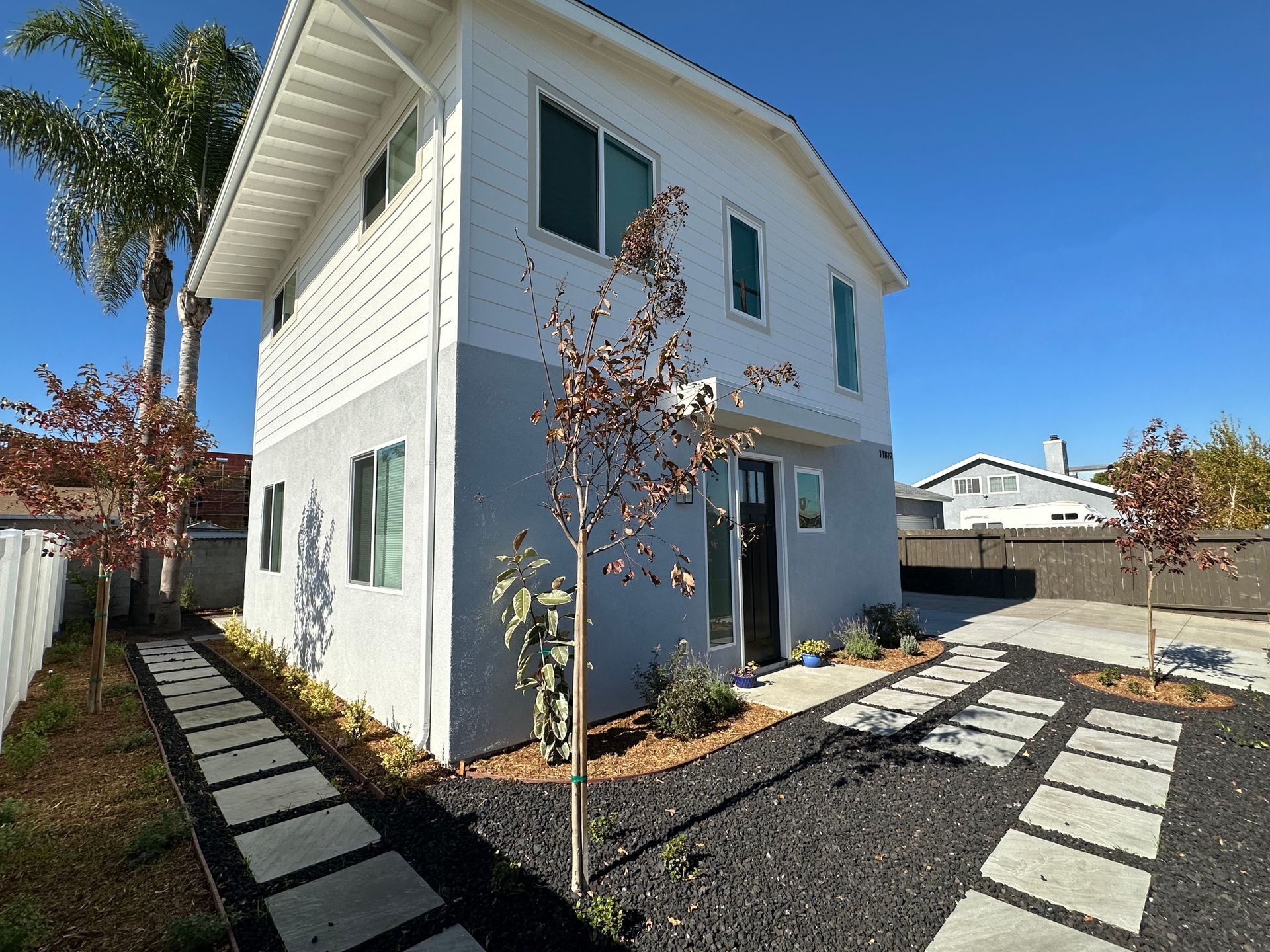 A 1200 square foot, three-bedroom, two story accessory dwelling unit (ADU) backyard home.