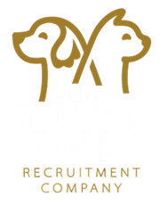 A gold logo featuring the silhouettes of a dog and a cat facing each other above the text 