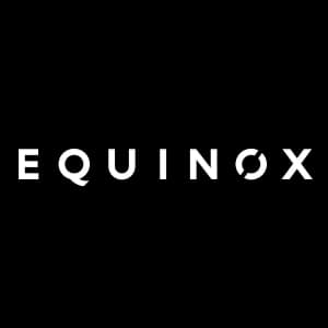 The equinox logo is white on a black background.