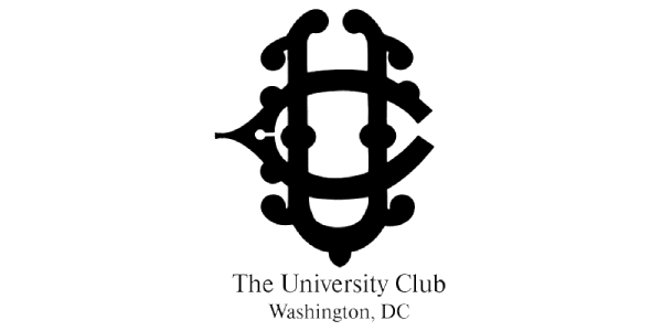 A black and white logo for the university club in washington dc