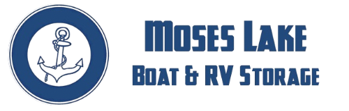 Logo of Moses Lake Boat & RV Storage. Blue circle with white anchor, blue text.