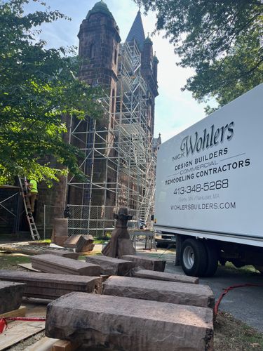 Wohlers Builders Truck at construction site