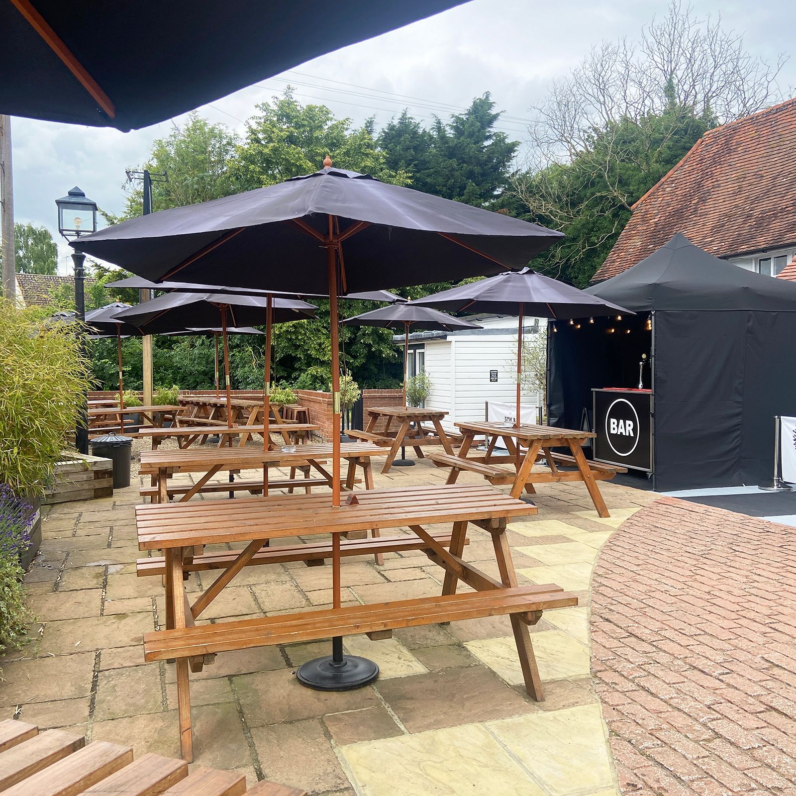 The Fox and Hounds patio with outside bard