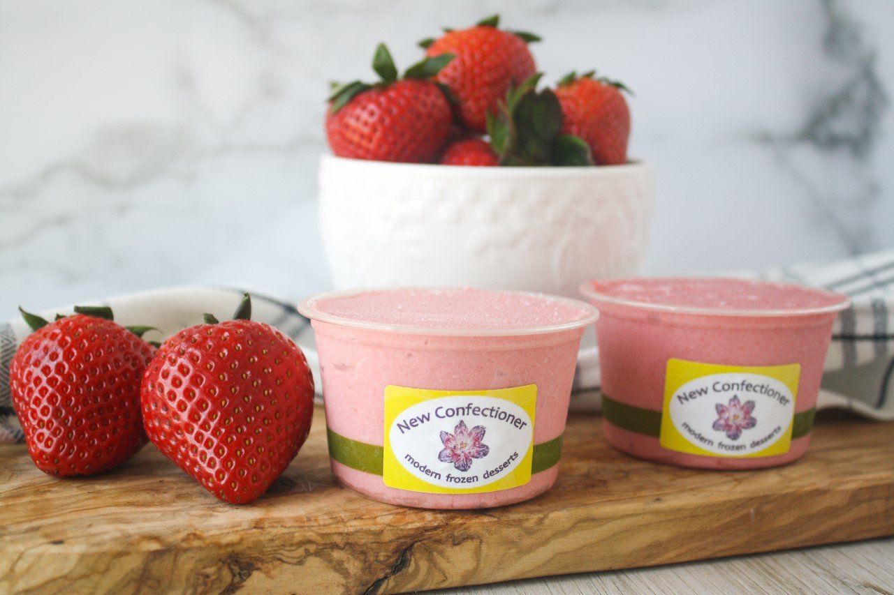 Strawberry Rhubarb vegan ice cream