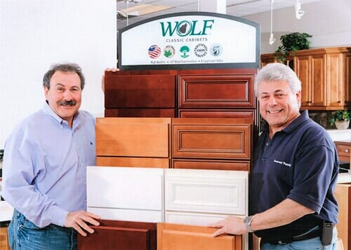 Two Staff with the Wooden Cabinet Accessories - Hardware Store in Harrison, NJ