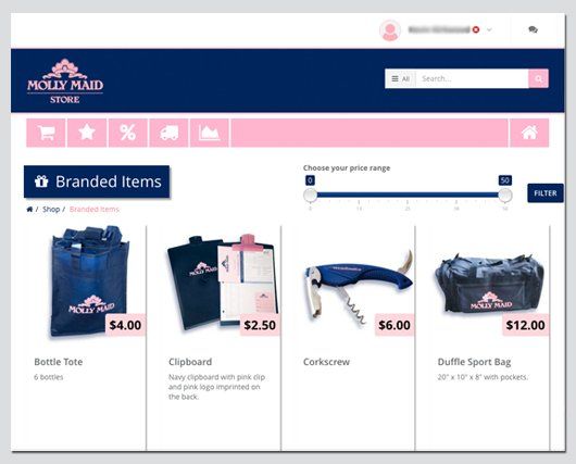 Molly Maid Canada – Corporate Store and Custom Content Management System