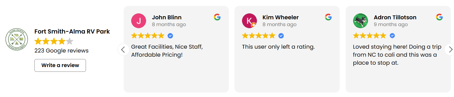 Fort Smith Alma RV Park Reviews