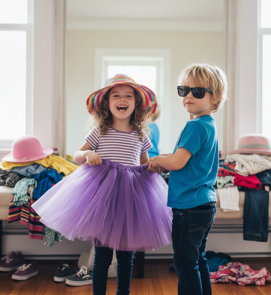 Una persona sorride dietro il bancone di un negozio di artigianato, rifornito di materiali.