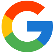 The G logo is a rainbow colored circle with a blue g in the middle.