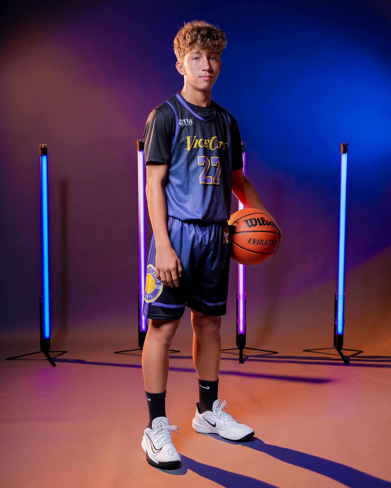 Elite youth basketball player featured during media day at Vice City Basketball Academy in Miami