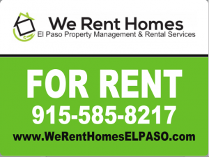 We Rent homes El Paso Banner