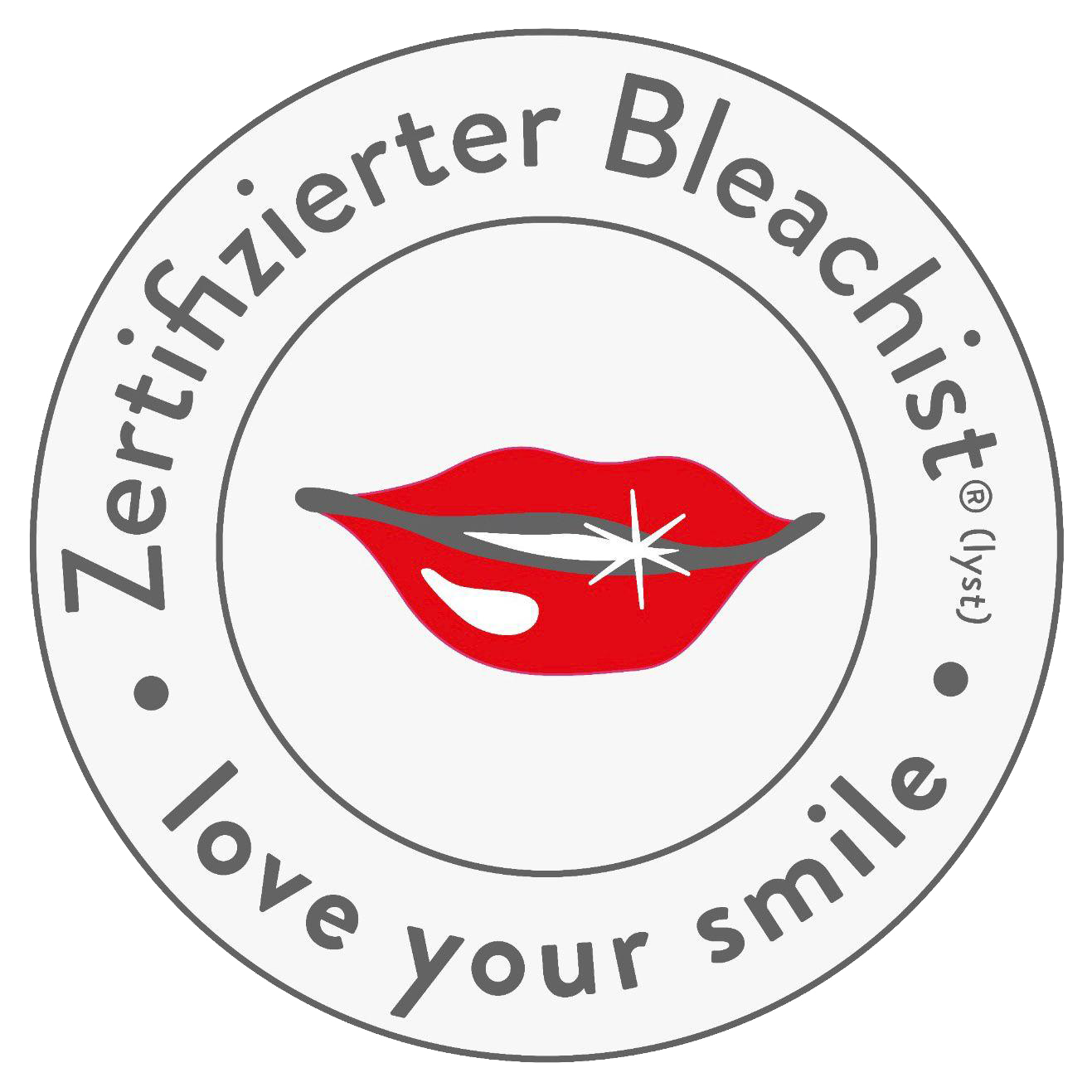 Ein Logo für ein Bleichmittel mit der Aufschrift „Liebe dein Lächeln“