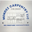 Logo for Mendez Carpentry LLC. Features a kitchen outline and text, 