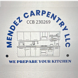 Logo for Mendez Carpentry LLC. Features a kitchen outline and text, 