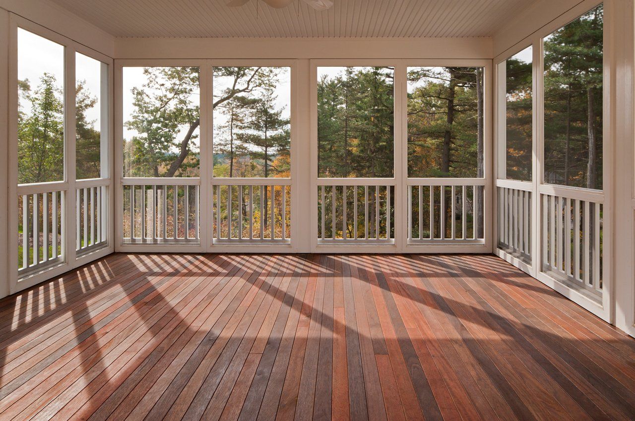 Deck railing screen back porch 