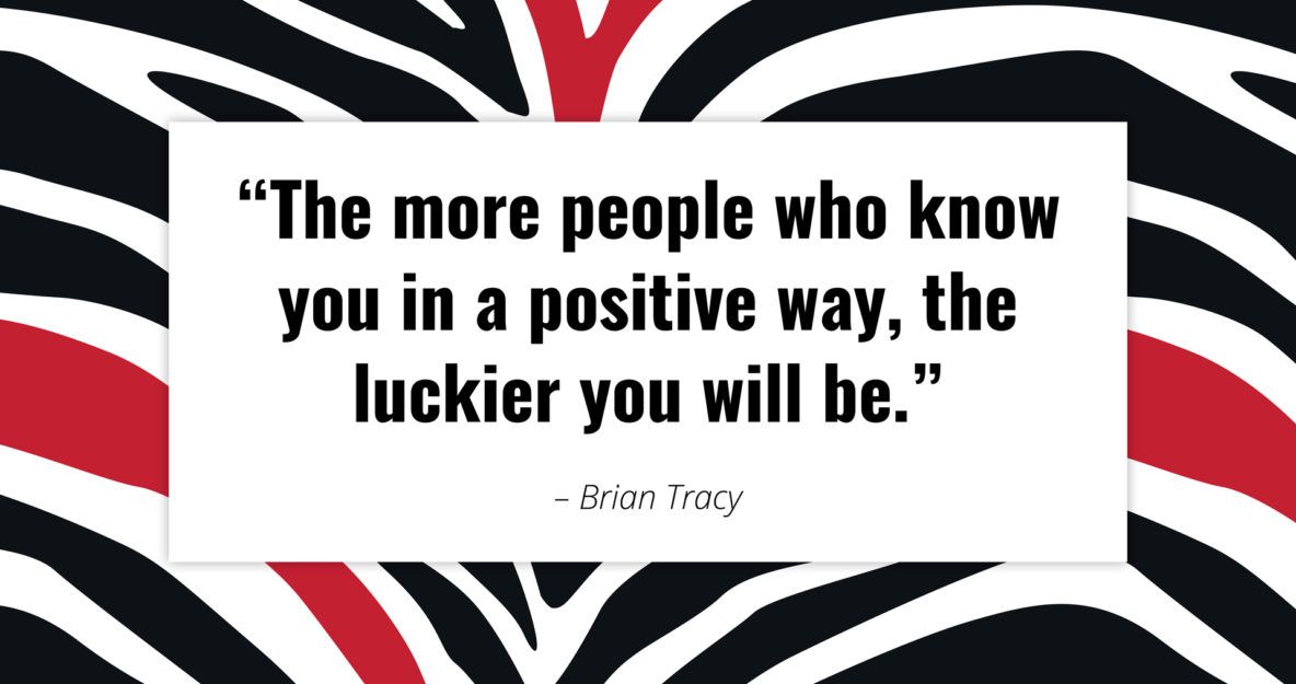 A quote from brian tray on a zebra print background