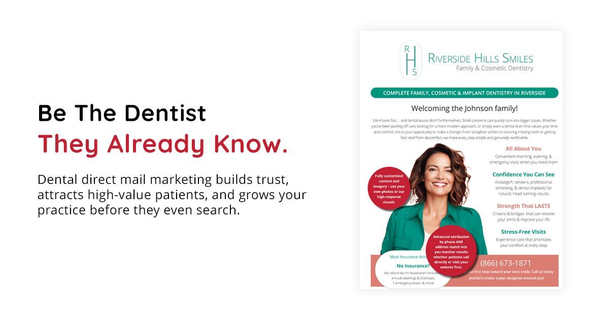 Dental direct mail for dental offices that want to attract new patients.