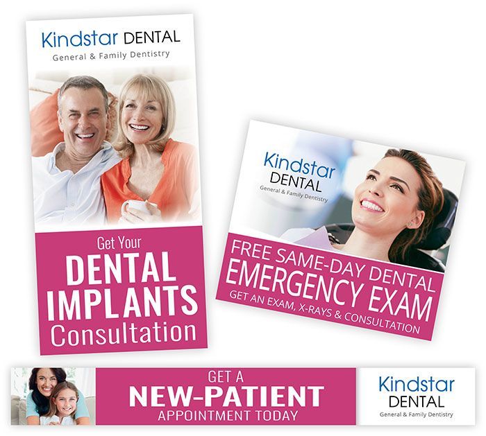 A brochure for kindstar dental shows a man and woman smiling