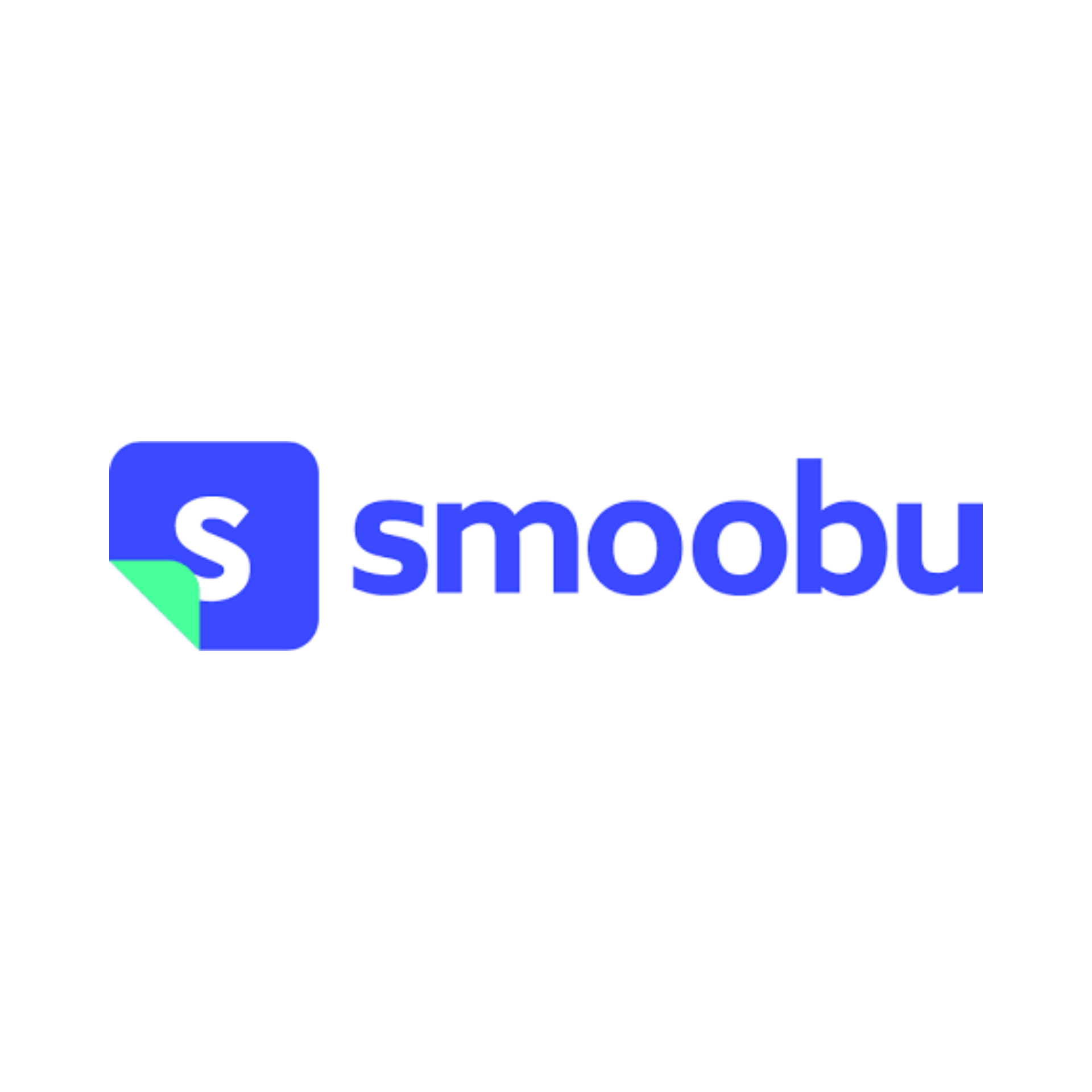 A blue and green logo for a company called smoobu.