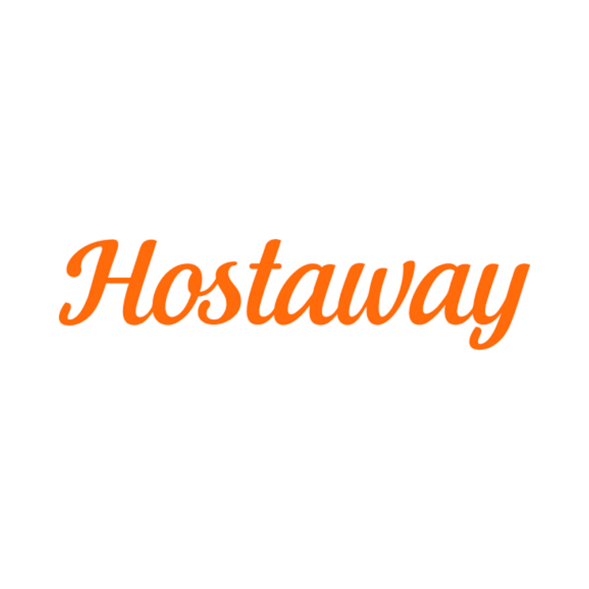The hostaway logo is orange on a white background