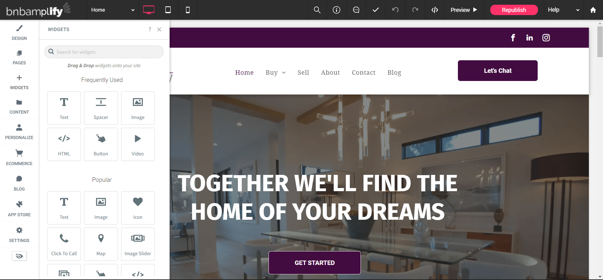 A screenshot of a website that says `` together we 'll find the home of your dreams ''