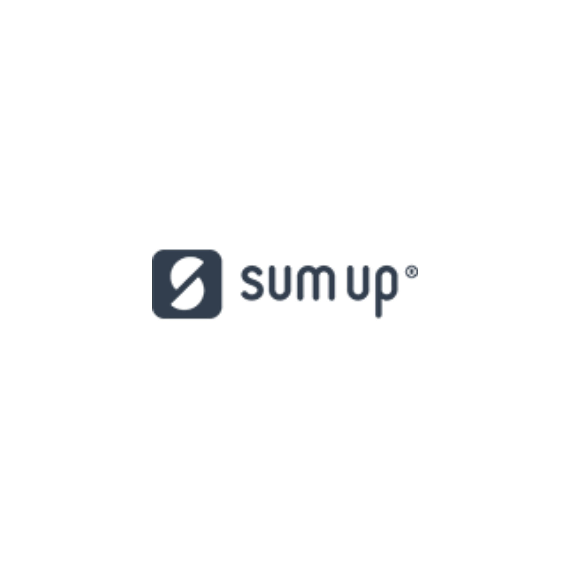 The sum up logo is on a white background.