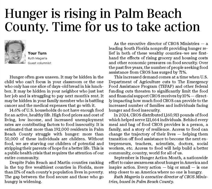 Opt-Ed Feature in Palm Beach Post 8.31.2025