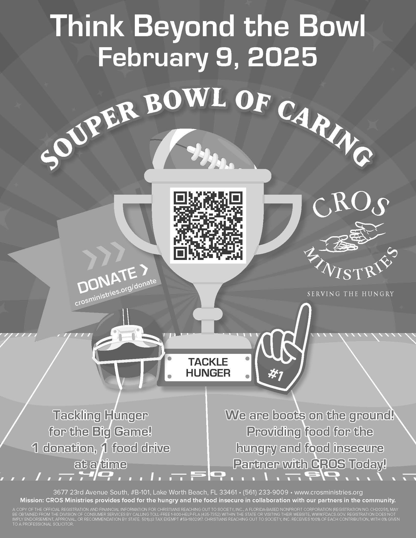 Souperbowl of Caring flyer black and white