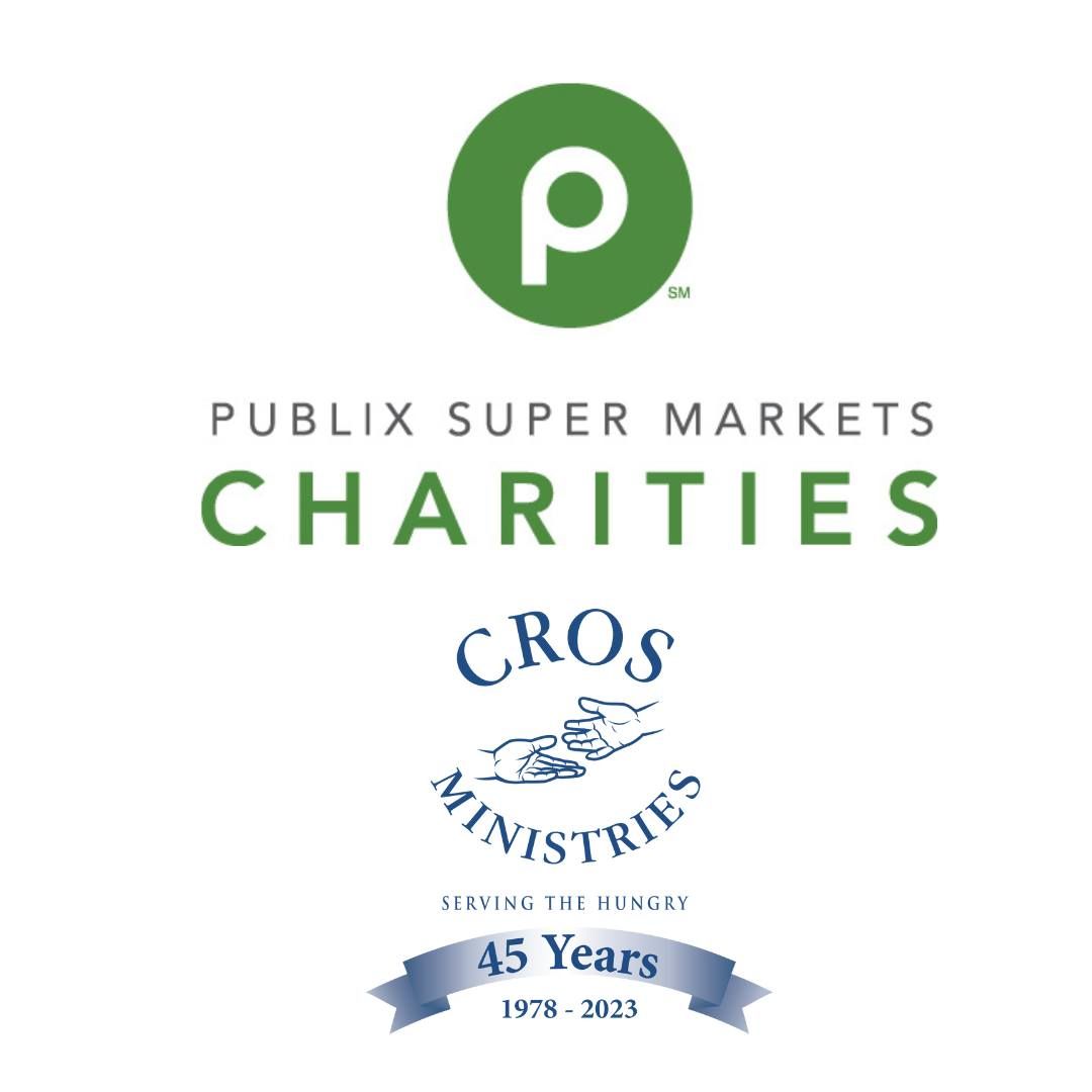 Publix Super Market Charities logo and CROS Ministries 45th Anniversary logo