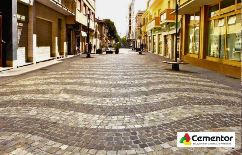 pavimentazione urbana in pietra naturale