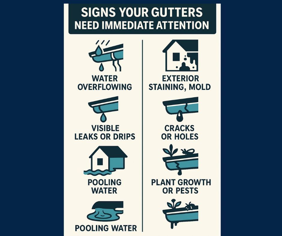 Dry leaves in gutters.need to be cleaned to prevent freezing and ice dams