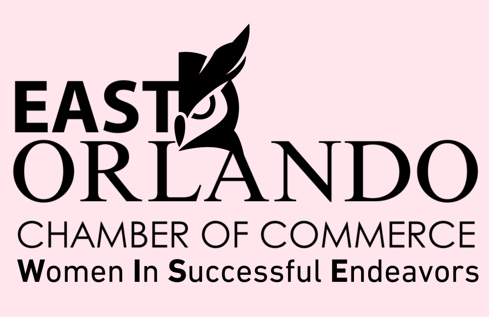 Logo for East Orlando Chamber of Commerce. Features an owl icon, text