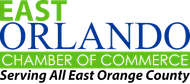 Logo for East Orlando Chamber of Commerce. Green 