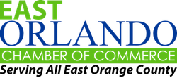 Logo for East Orlando Chamber of Commerce. Green 