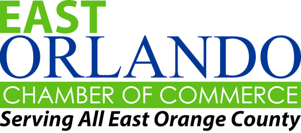 Logo for East Orlando Chamber of Commerce. Green 