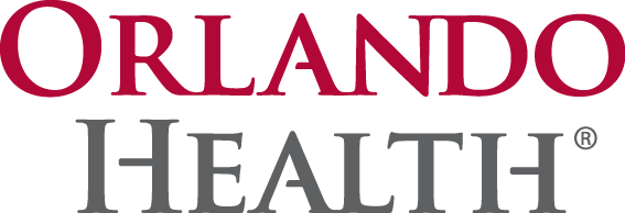 Orlando Health logo in red and gray.
