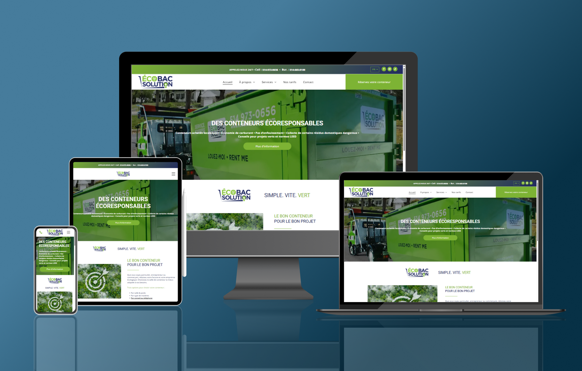 Affichage du site web